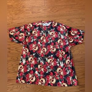 Black Canyon Outfitters Men's Skull Rose, Grunge Dry Fit Pullover Tee Shirt 3XL